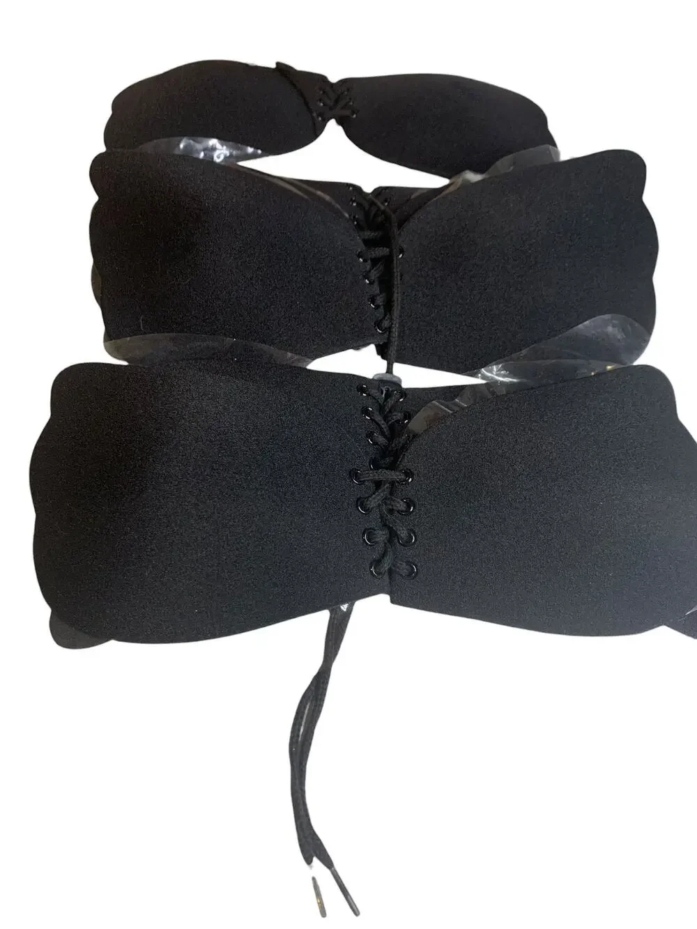Lot of 7 Cup Size B Strapless Self Adhesive Silicone Bra Reusable Backless Black